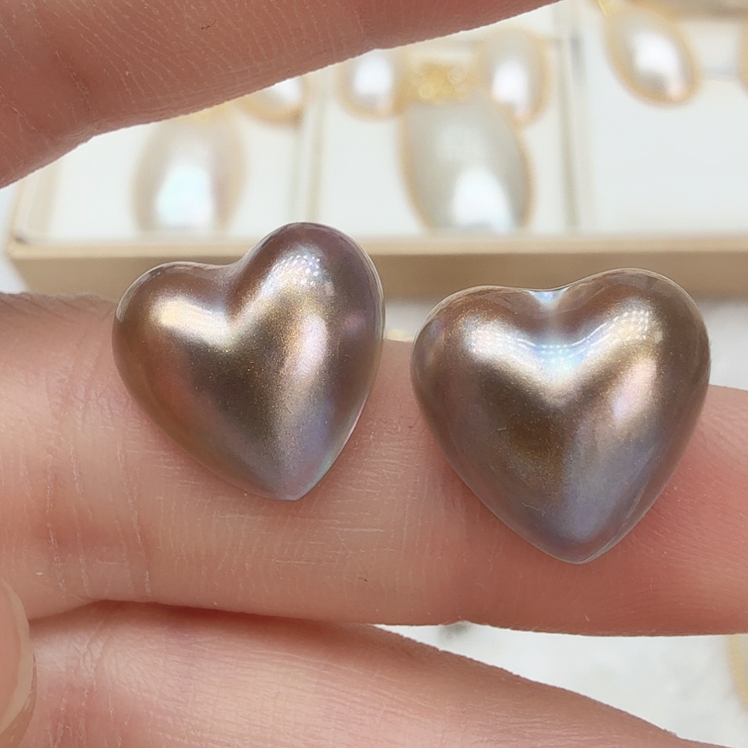 拼合珍珠（马贝珠）耳饰银S925镶嵌