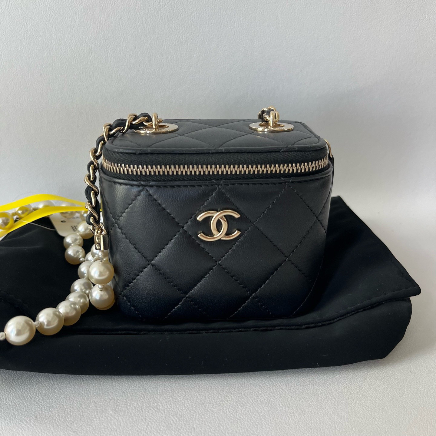 95新 Chanel/香奈儿 捐金沉珠/珍珠盒子包单肩