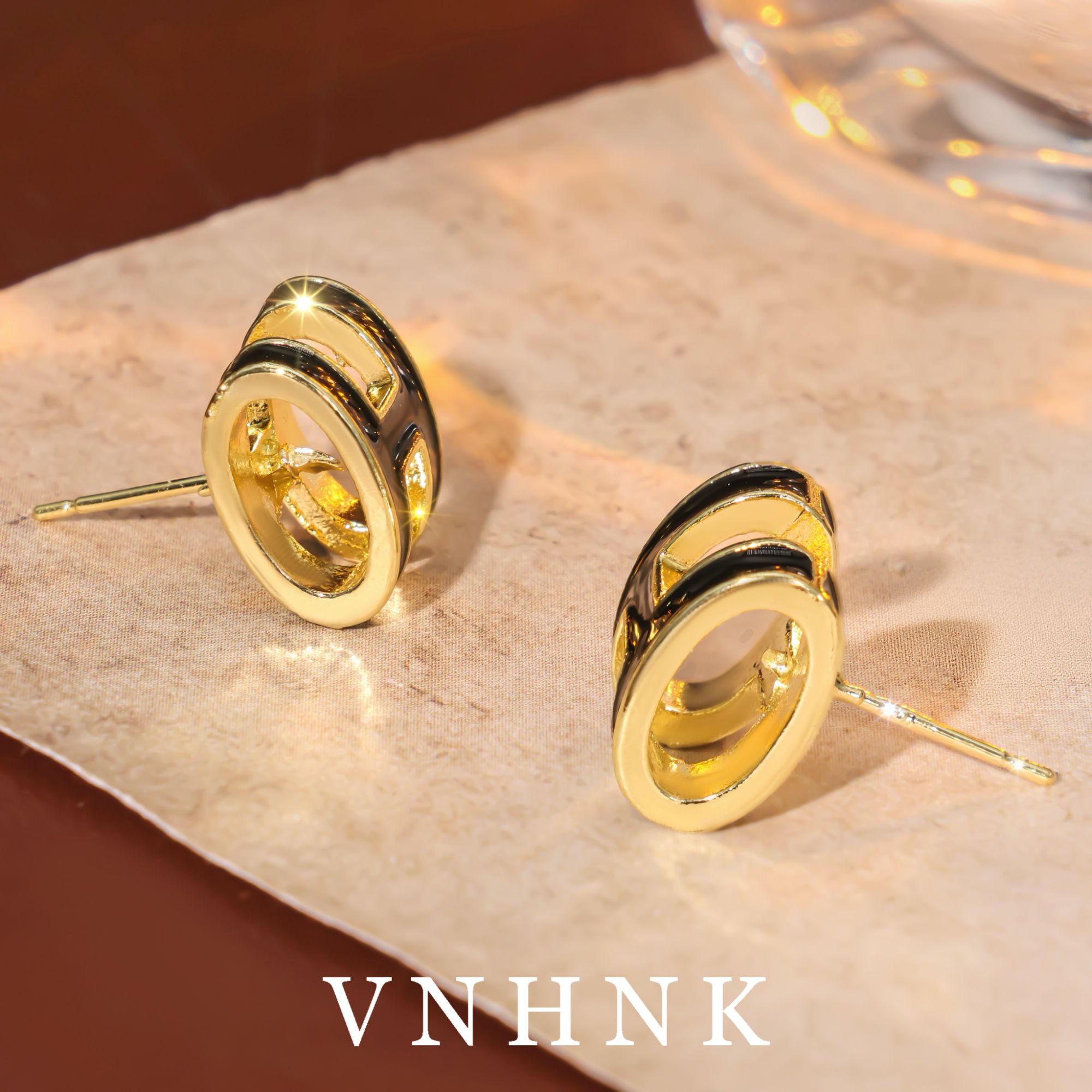 铜合金耳饰 美可儿  D141  金色时尚气质耳环