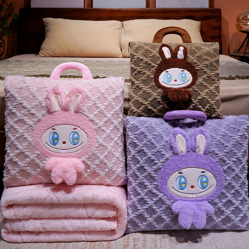 加绒加厚多功能手提抱枕被折叠两用宿舍办公室冬季实用好物