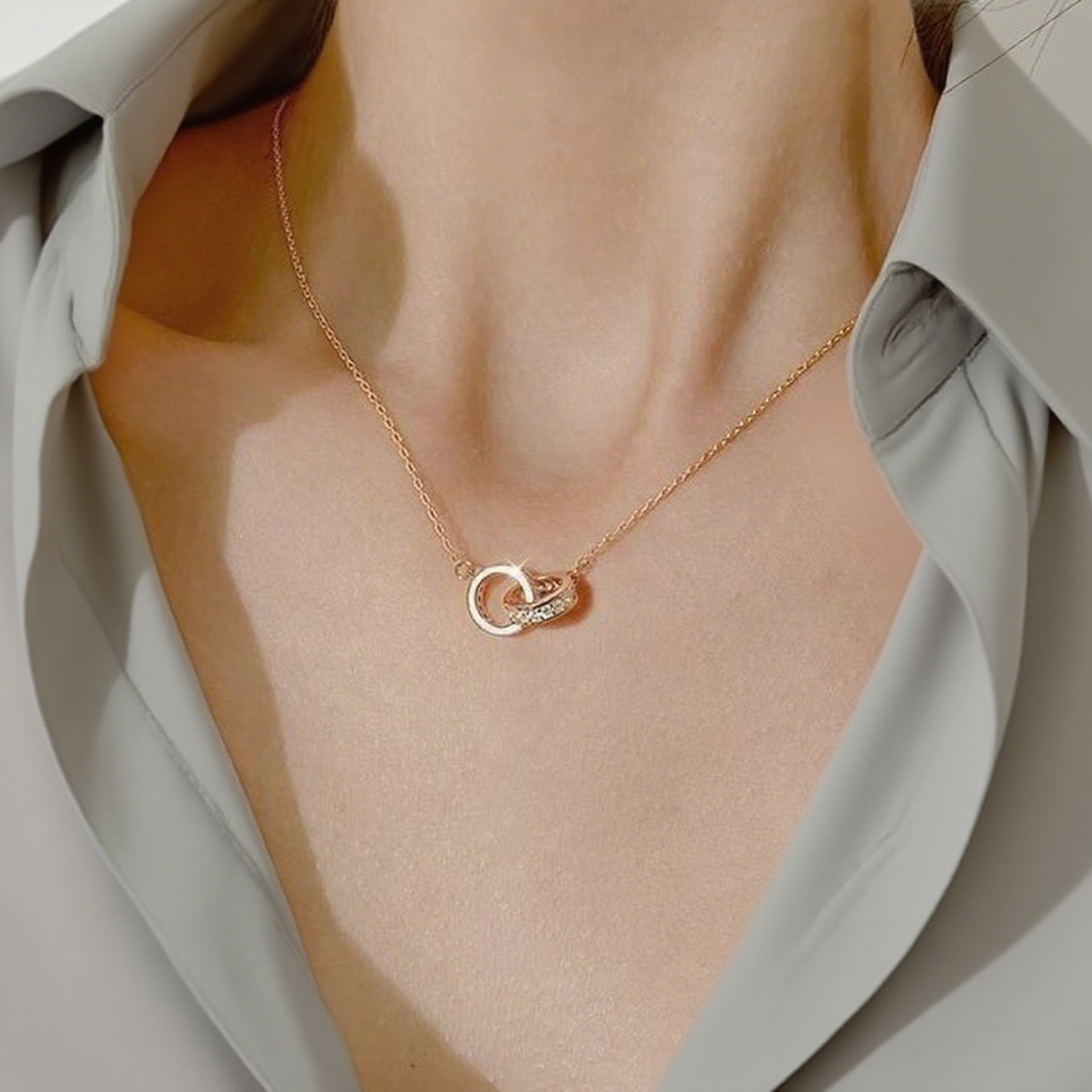 钛钢项链 A17罗马数字项链玫瑰金OL轻奢轻职场欧若风/顺丰包邮