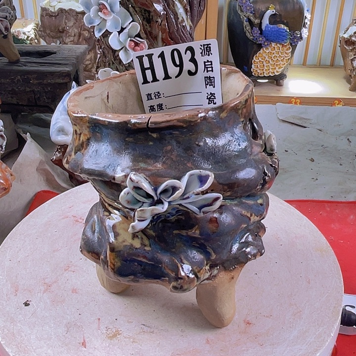 紫砂花盆景德镇陶瓷193瑕疵