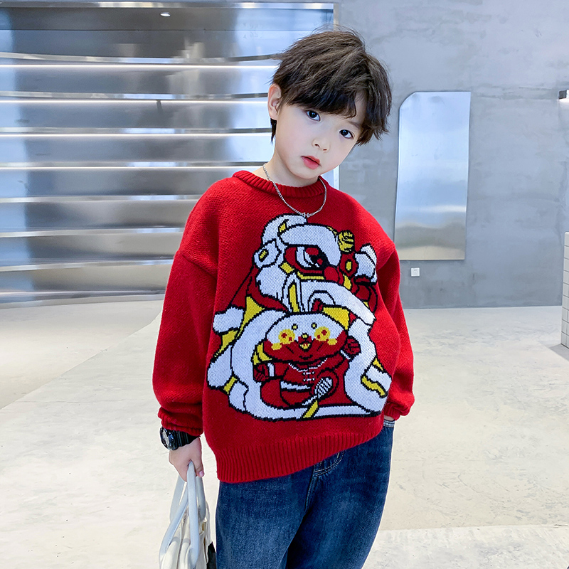 【悠悠耀选】2025新款男童秋冬半高领加厚针织线衣 K224MY1862