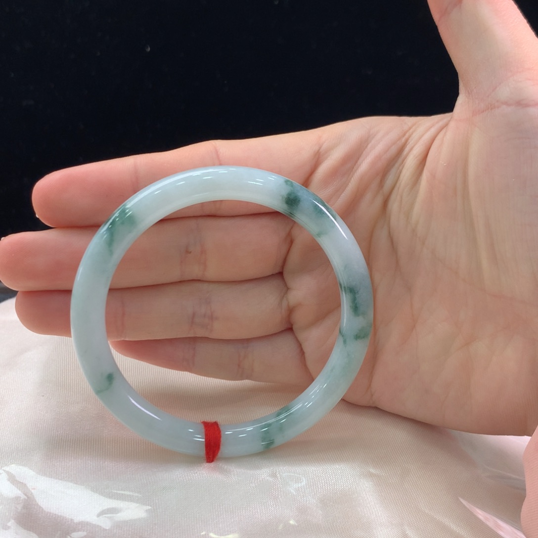 翡翠手镯未镶嵌缅甸A货翡翠 飘花53 54