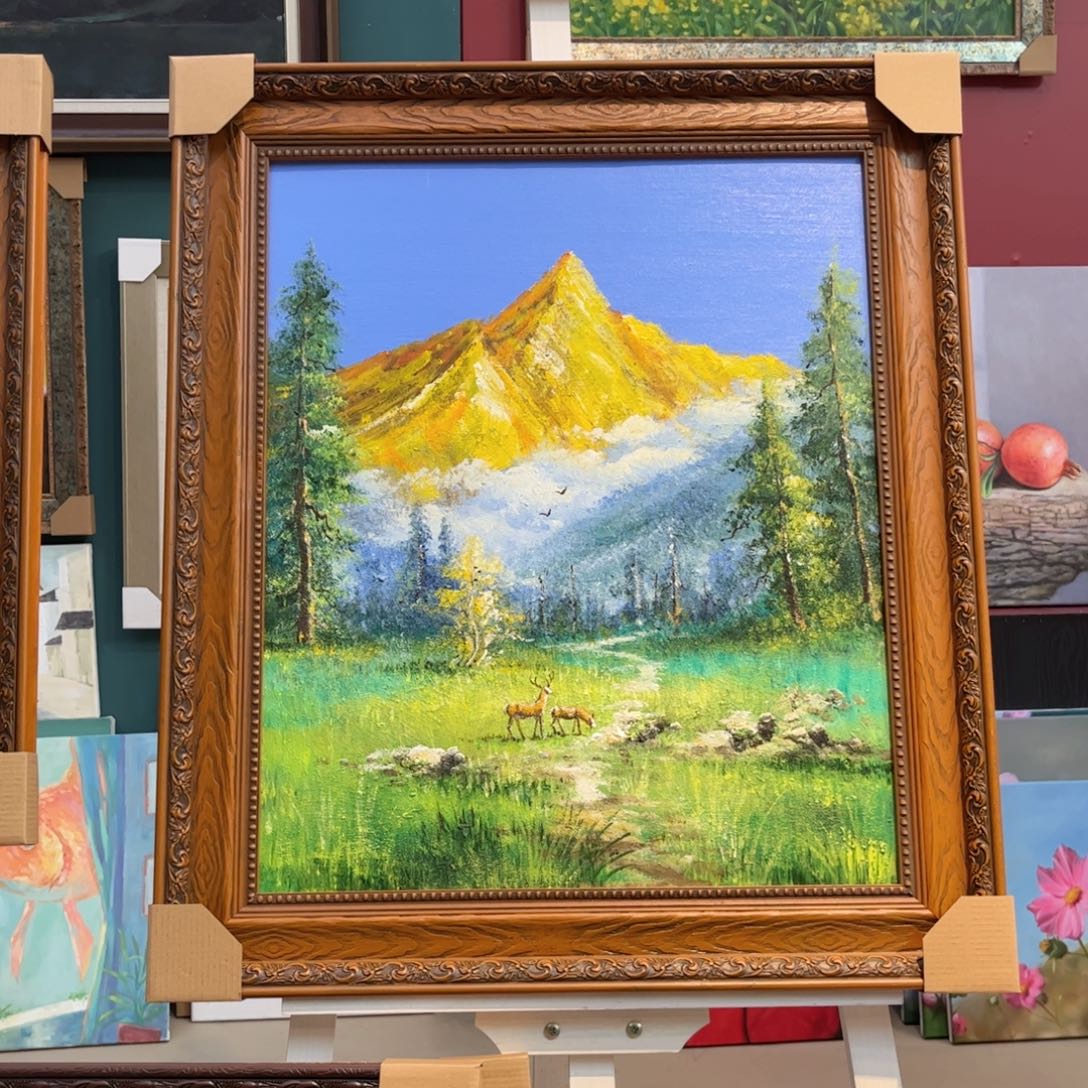 油画金山手绘油画带实木框65×75
