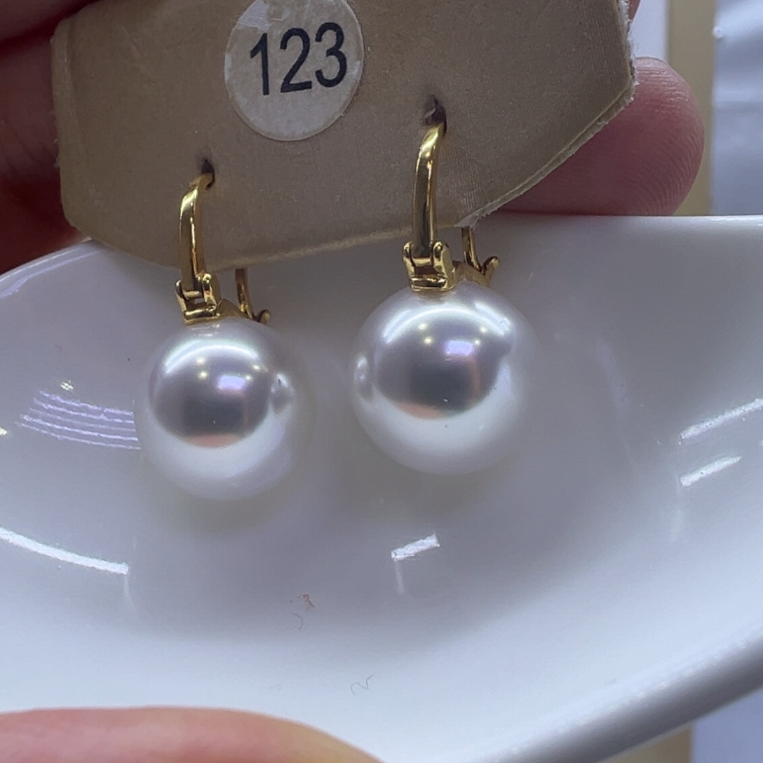 银S925镶嵌耳饰淡水珍珠