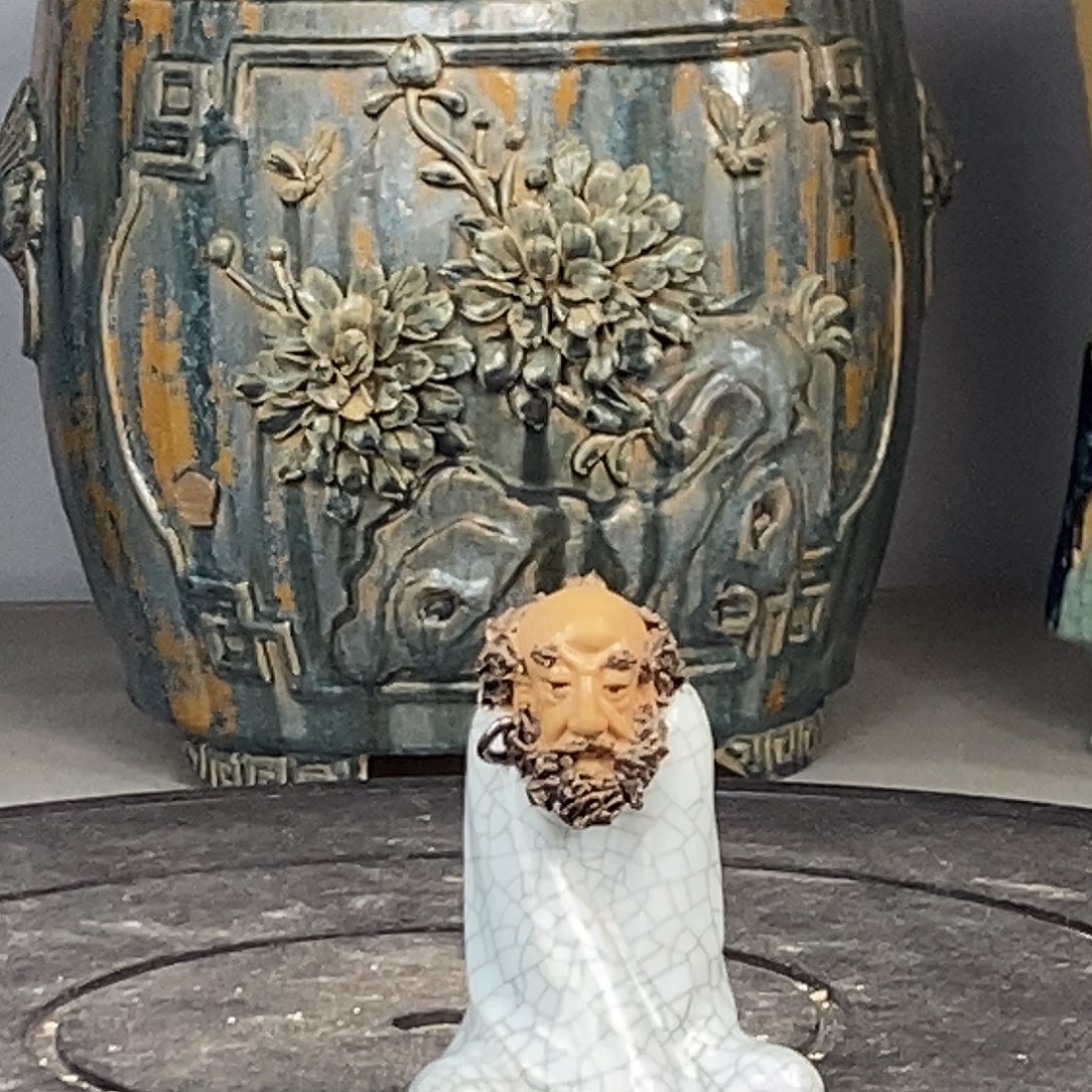 豆***初正宗岭南石湾盆白冰