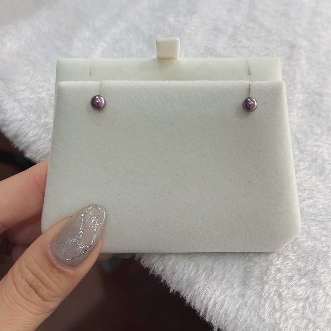 淡水珍珠银S925镶嵌耳饰