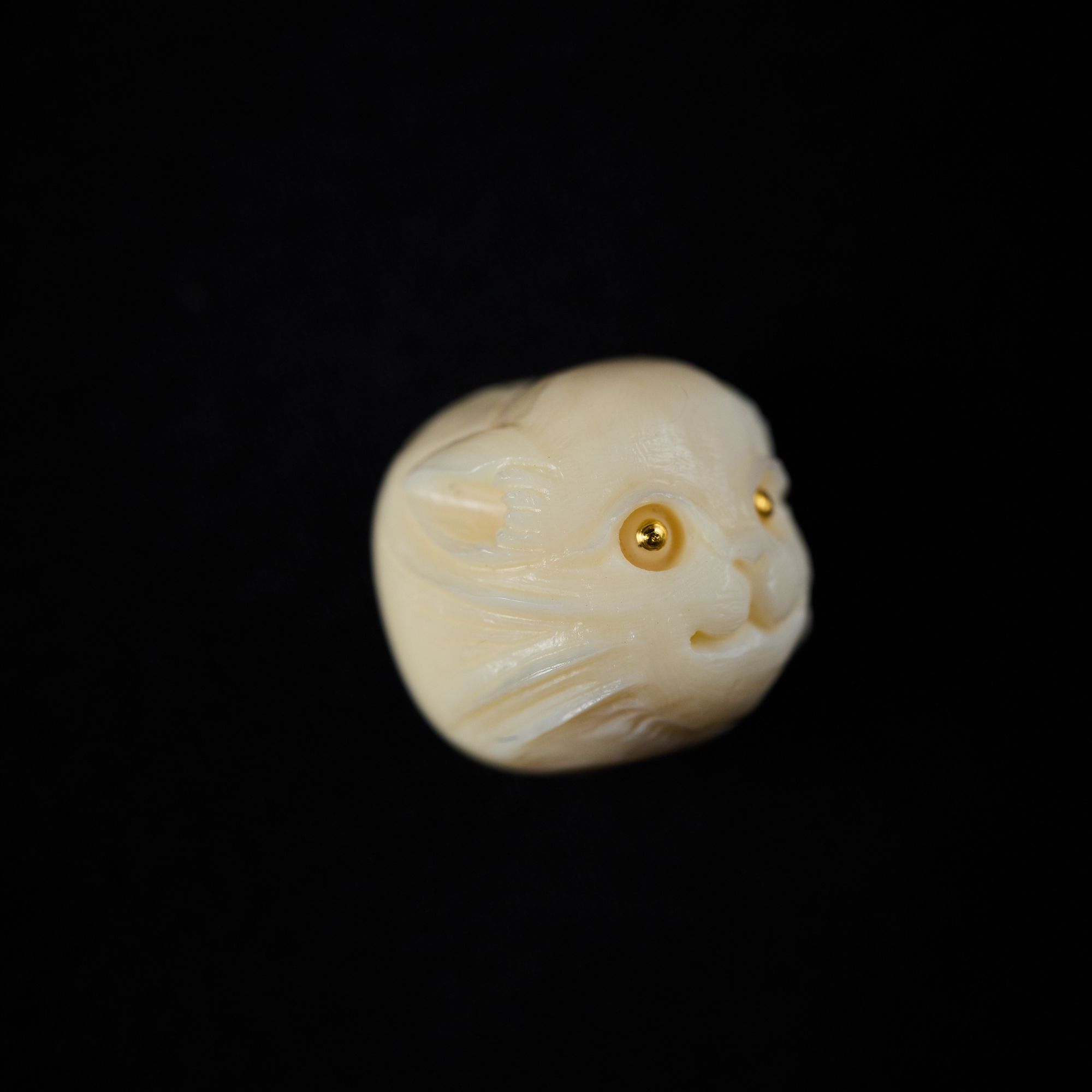 【星耀】猛犸牙精工雕刻猫猫配饰珠天地孔10mm左右