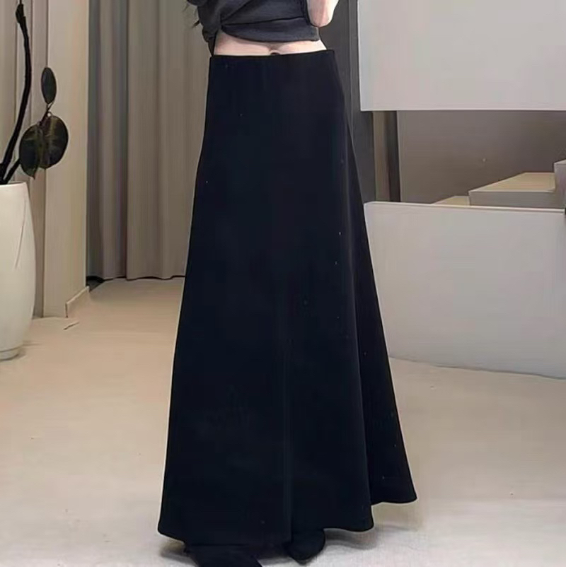 【优质款】孕妇装无托腹半身裙秋冬季加绒加厚气质法式垂感A字长裙