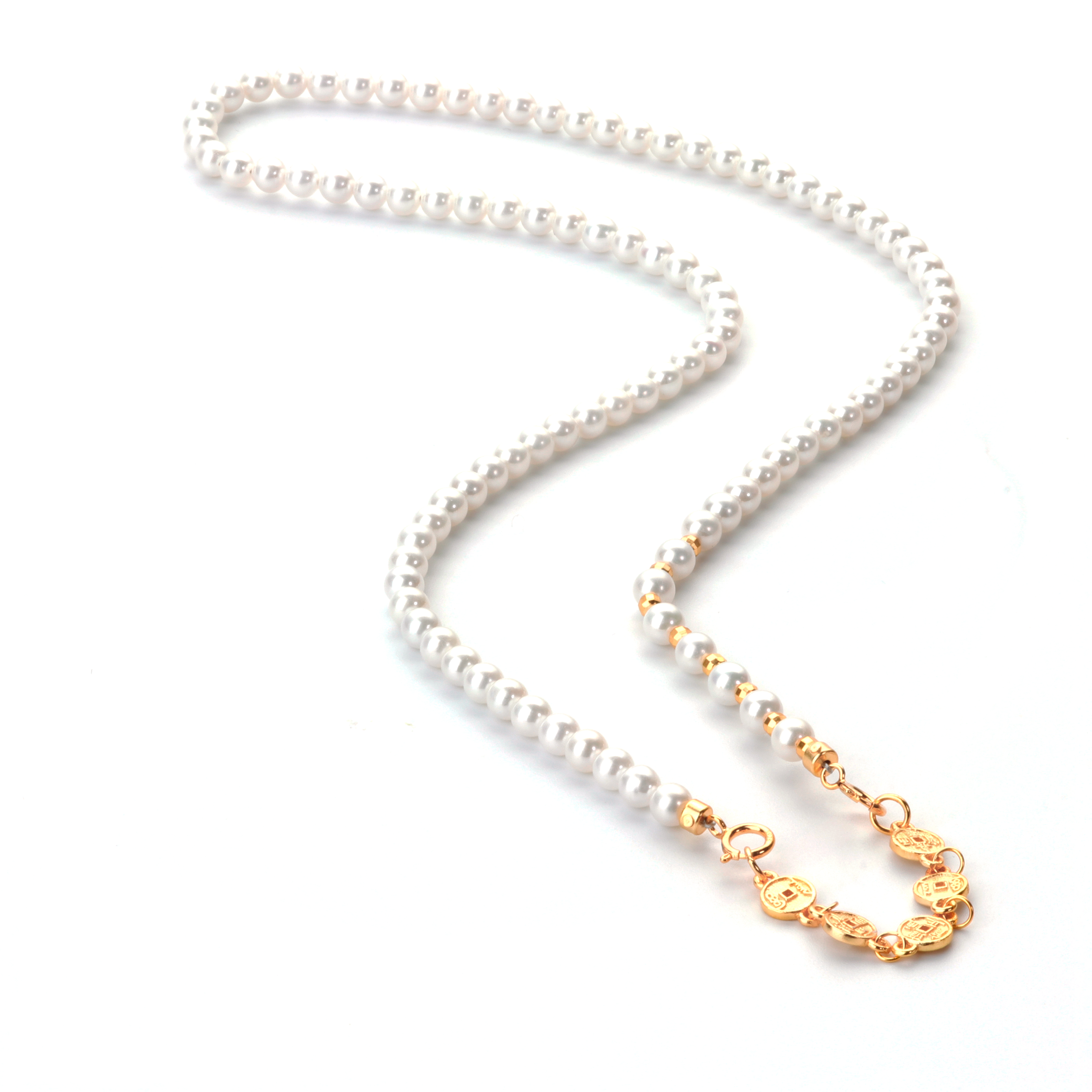 陪伴 | 淡水极光AK珍珠短款项链 近圆卡4mm 链长45cm