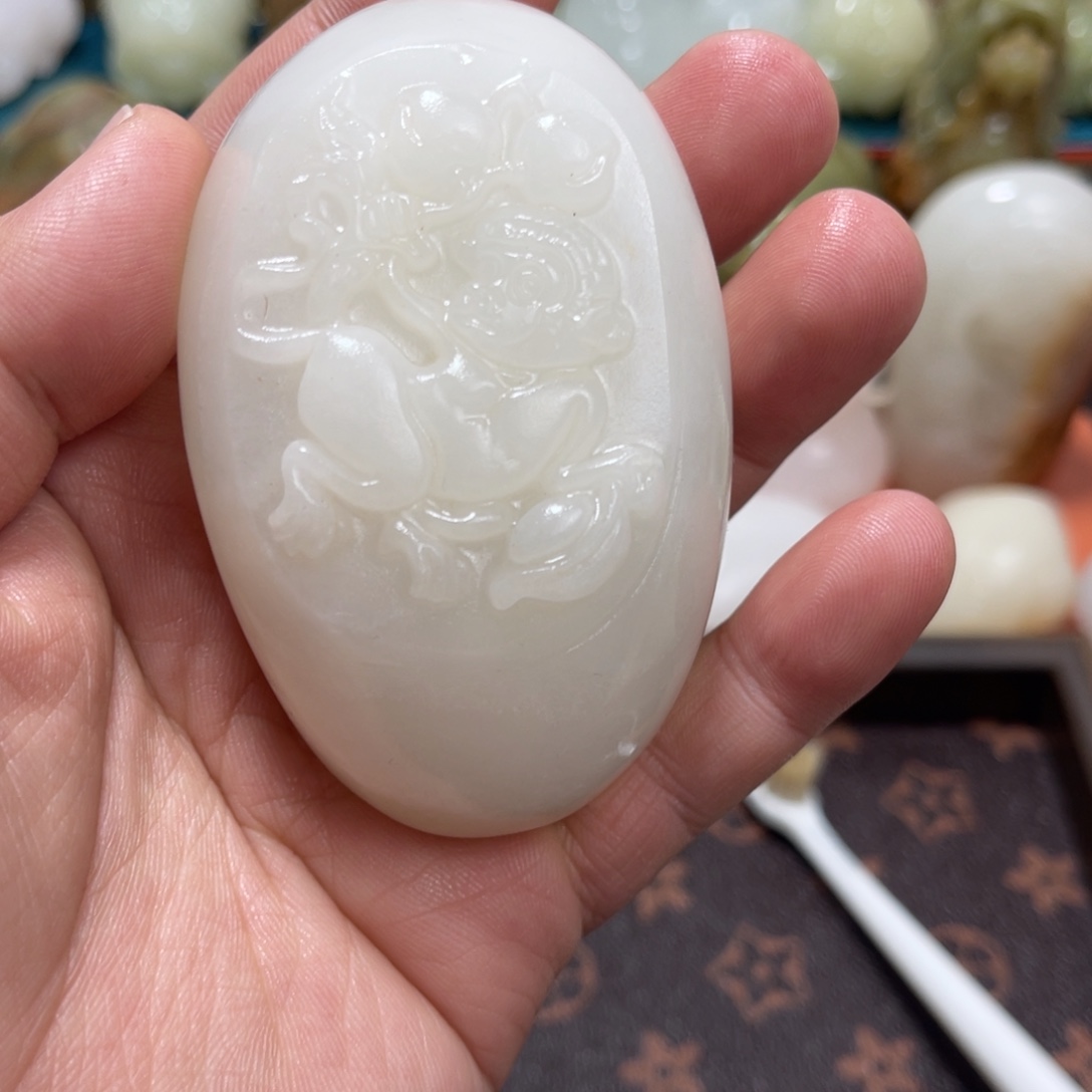 石材石材方解石手把件不退换