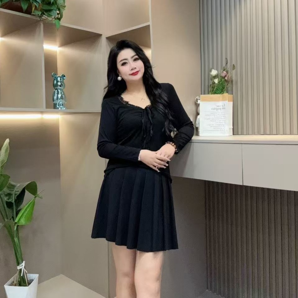 春季洋气小衫-檬 9235时尚蕾丝边系绳显瘦百搭款胖MM大码女装新款