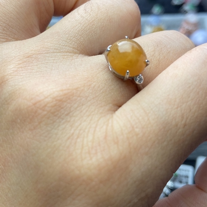 翡翠戒指银S925镶嵌戒指