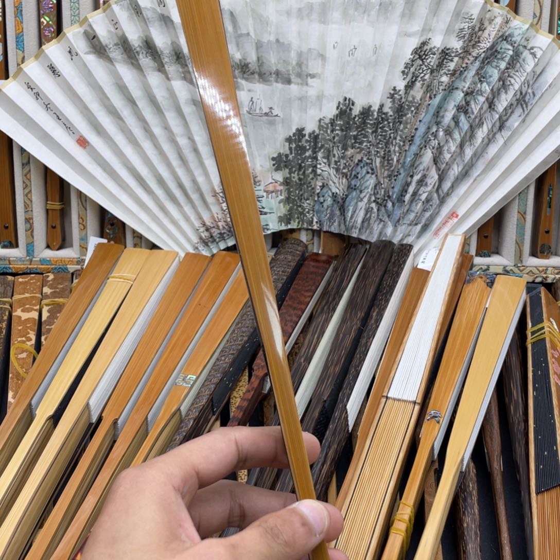 扇子青*老玉竹直方乌木贴梁63