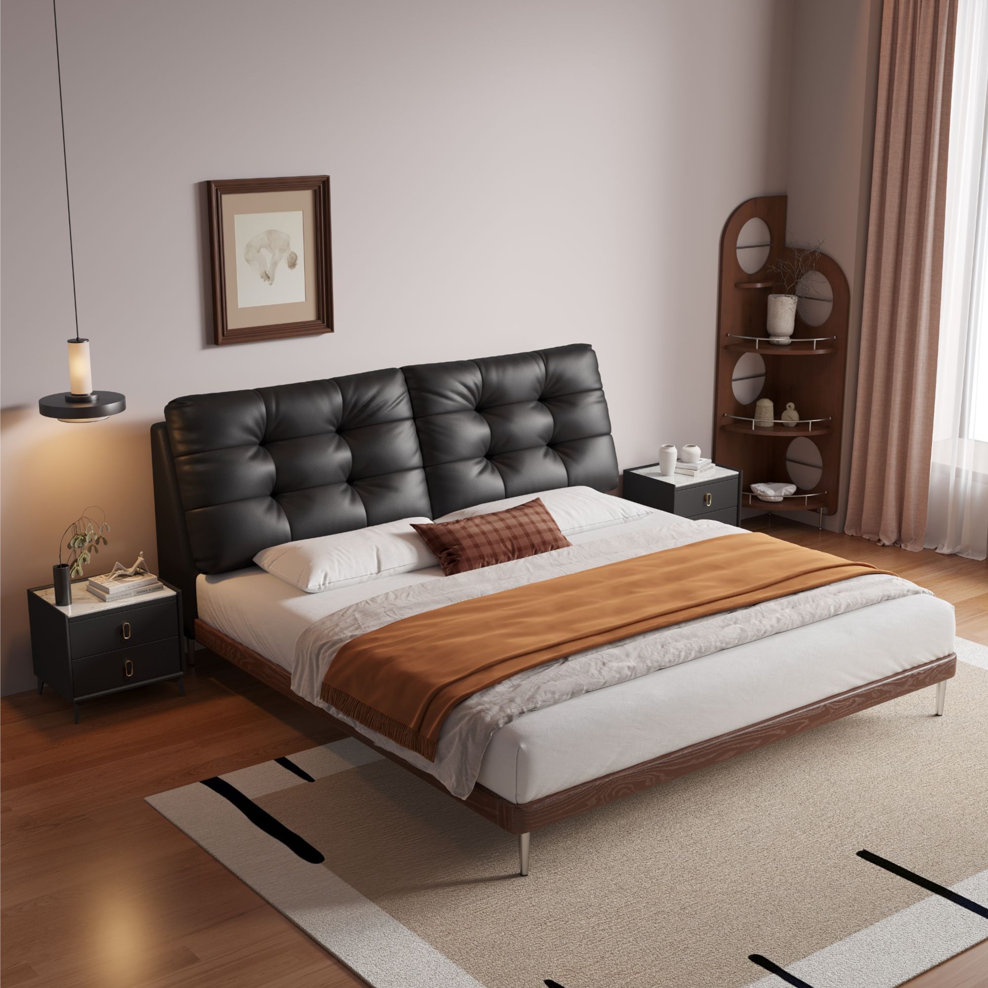 bf棉花糖悬浮床儿童高颜值家具床1.8米x2米主卧大床实木床双人F26