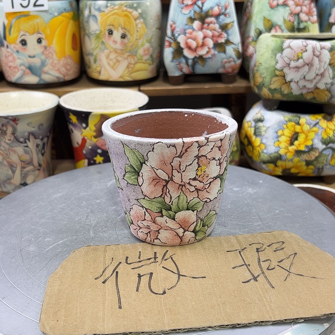 筱***筱景德镇炫彩手绘陶瓷花盆