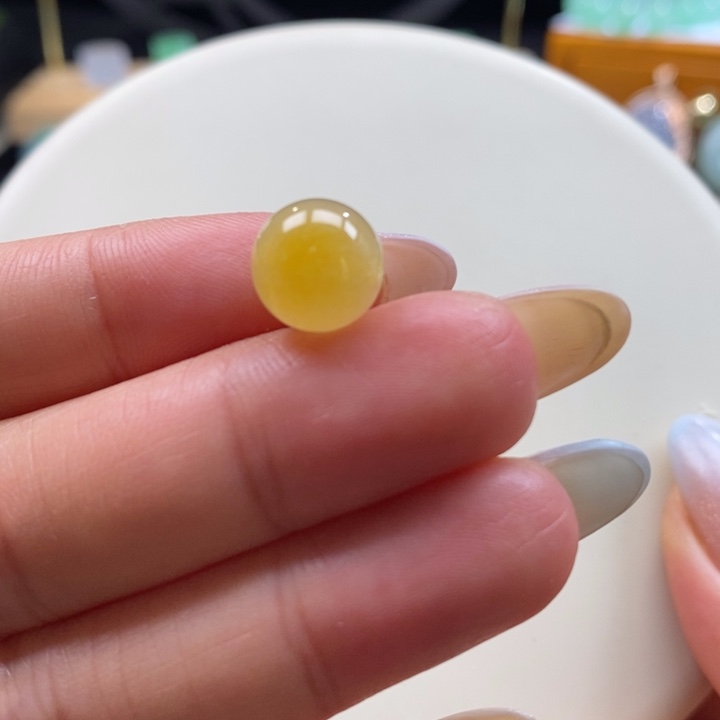 翡翠颈饰未镶嵌翡翠冰黄翡珠卡10.5m