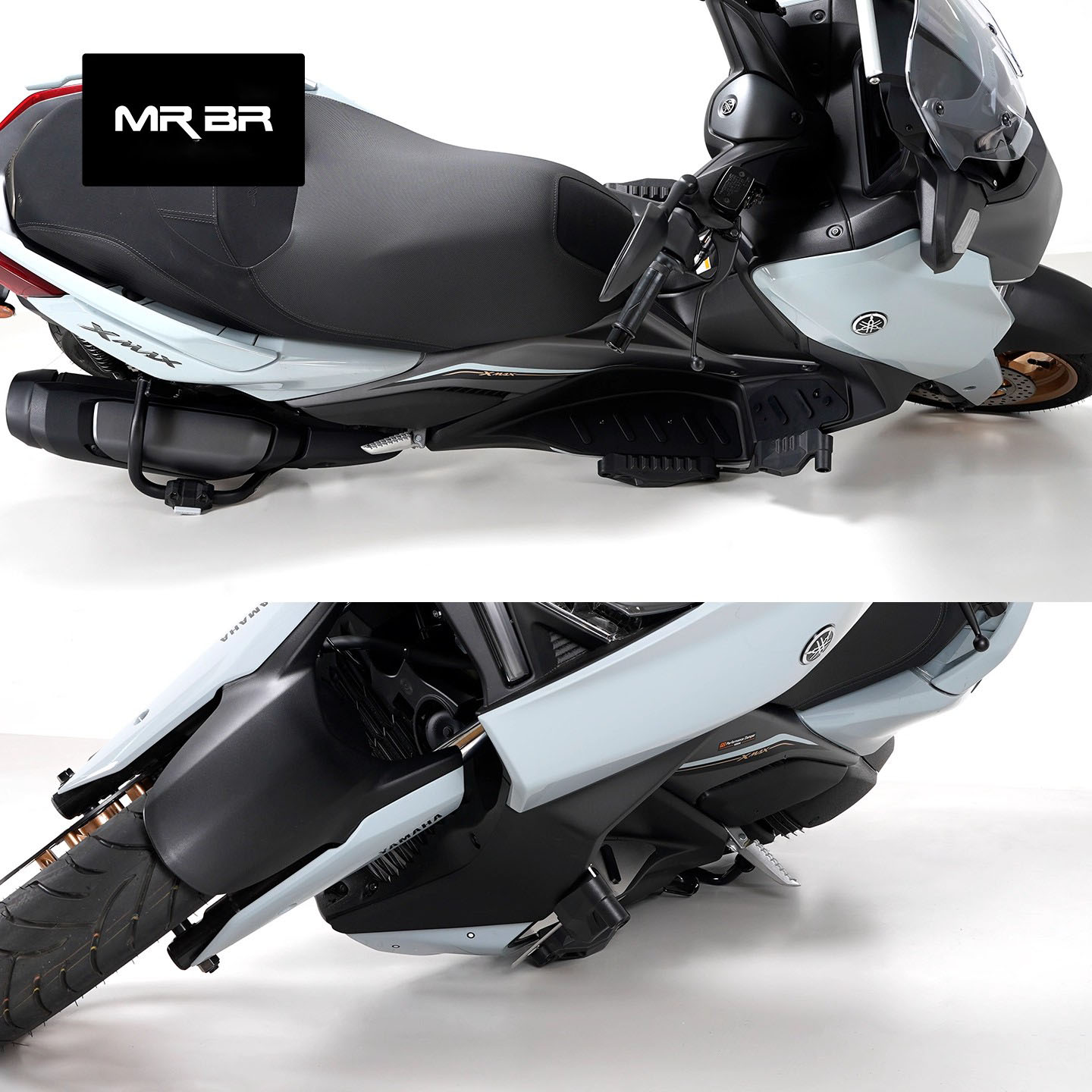 MRBR适配新款雅马哈XMAX300护杠不锈钢脚踏防摔块保险杠改装配件