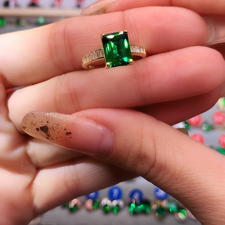 透辉石戒指银S925镶嵌