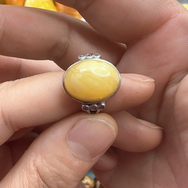 琥珀珠宝奇石银S925镶嵌4