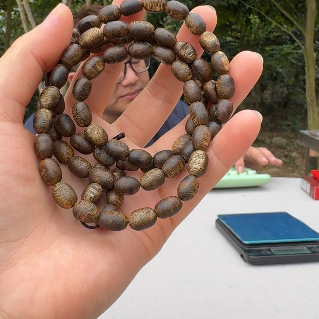 沉香手串H*W乌身留疤多圈 多样性发一