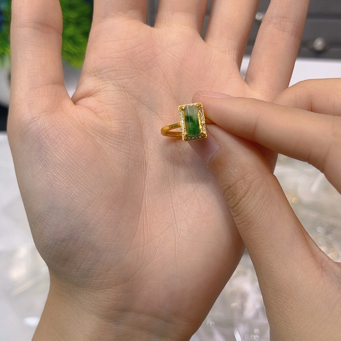 翡翠戒指银S925镶嵌我