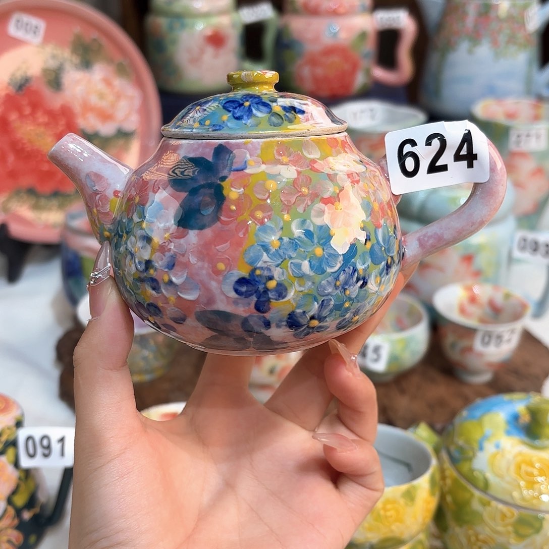 景德镇手绘高温釉下彩陶瓷茶具