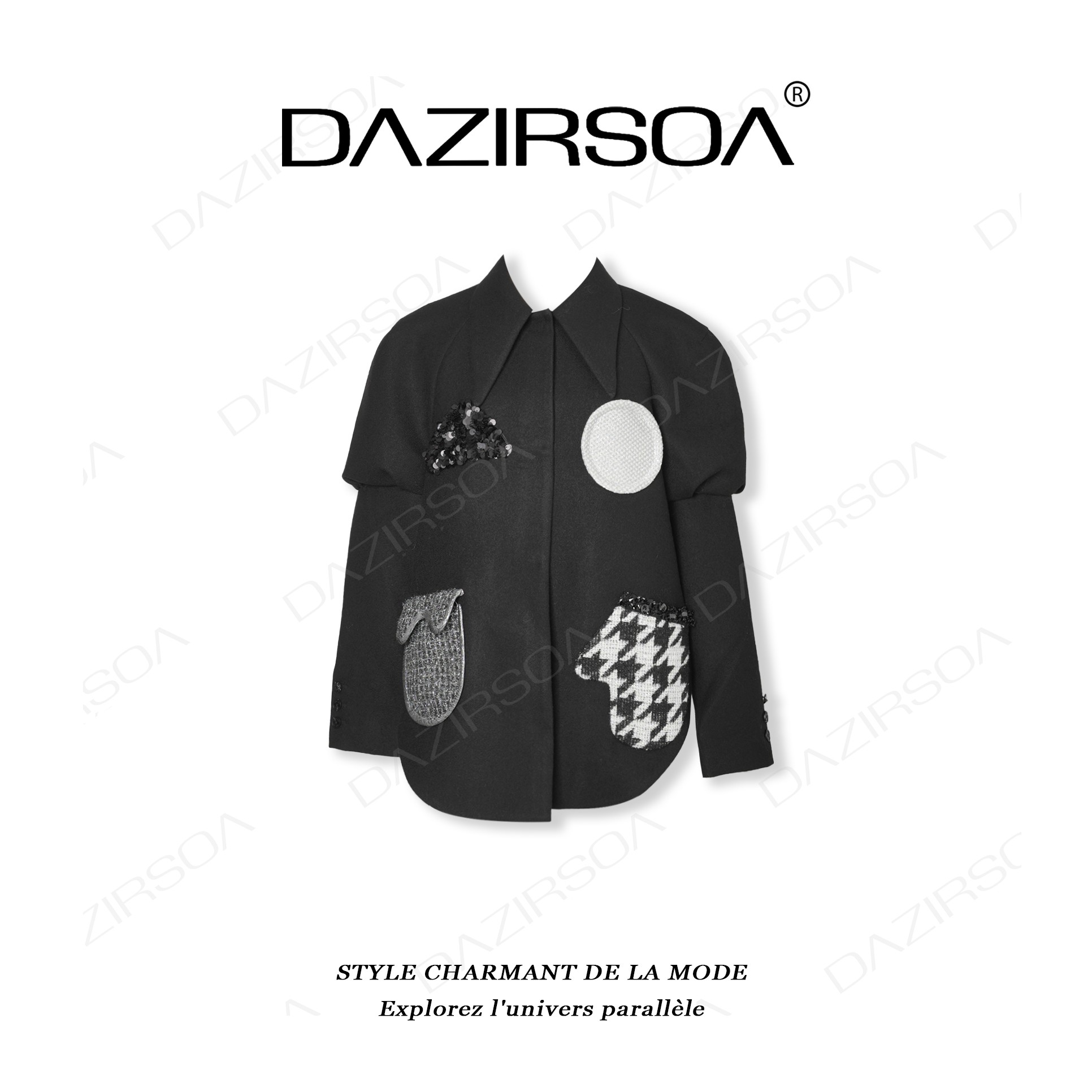 24A/W//“悦己美学” 时尚百搭重工图案泡泡袖外套 T882