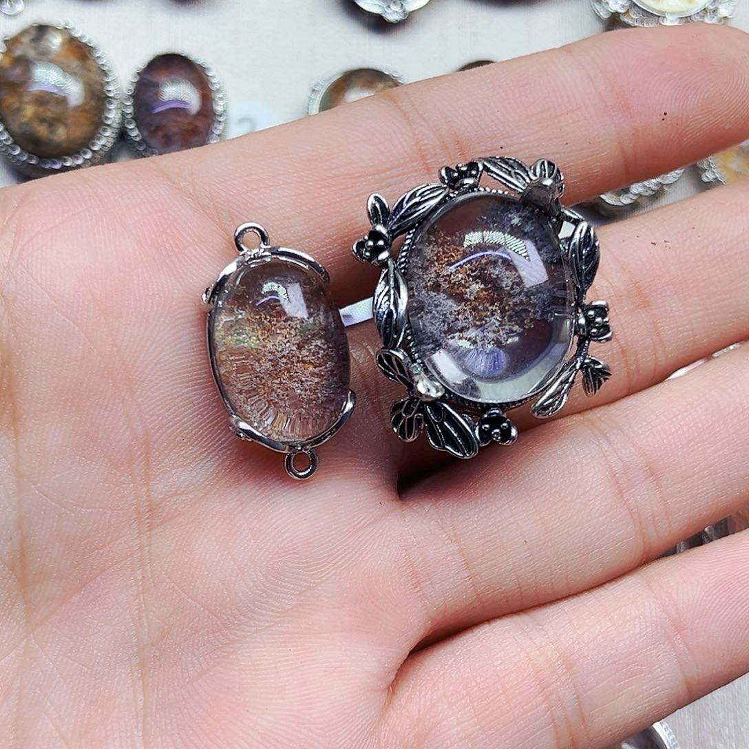 紫晶颈饰银S800镀金镶嵌?