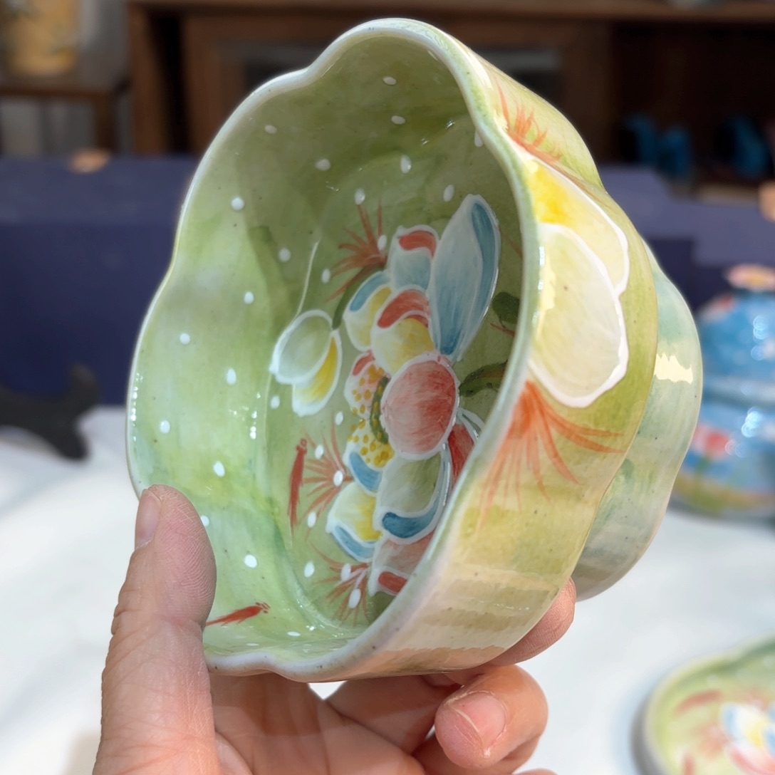 景德镇手绘高温釉下彩陶瓷茶具