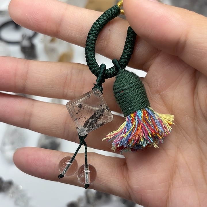未镶嵌颈饰水晶流沙方糖闪灵钻挂件