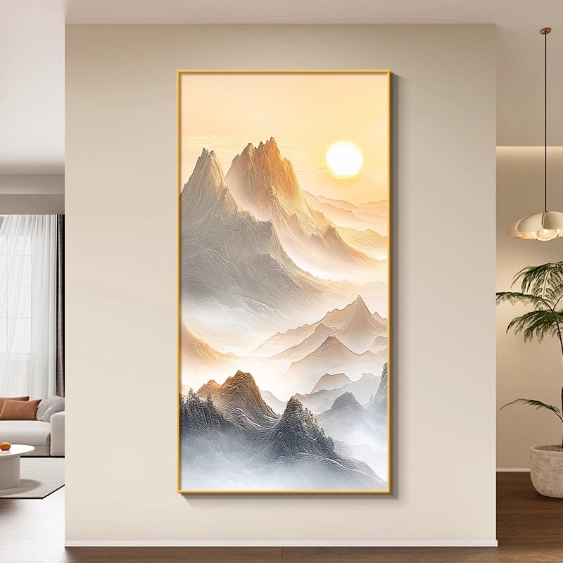 背有靠山入户门玄关装饰画现代简约走廊过道挂画玄关画