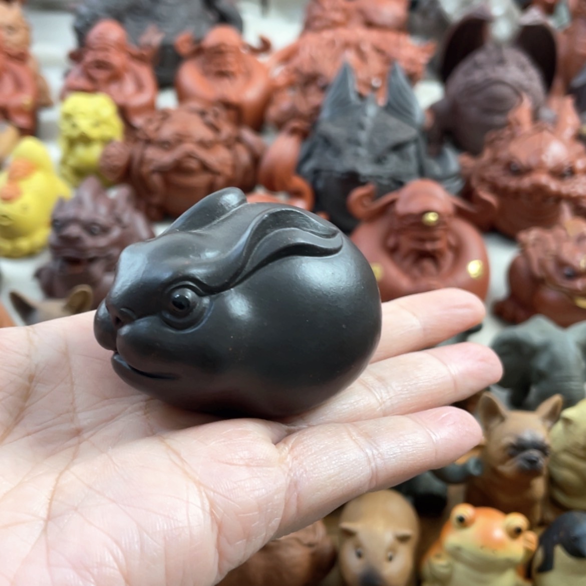 【闪购商品】紫砂茶宠王***g紫砂兔子