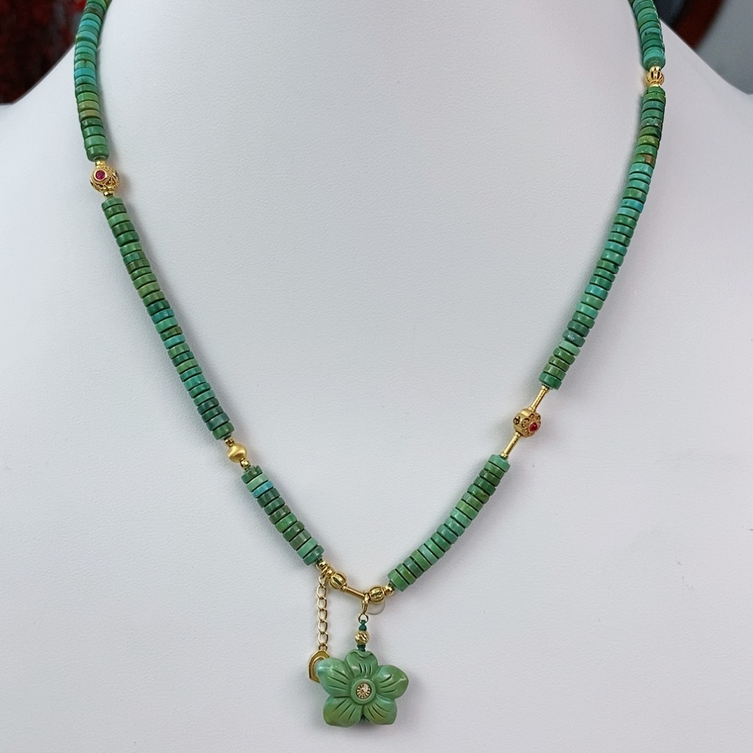 绿松石珠宝奇石18K金镶嵌