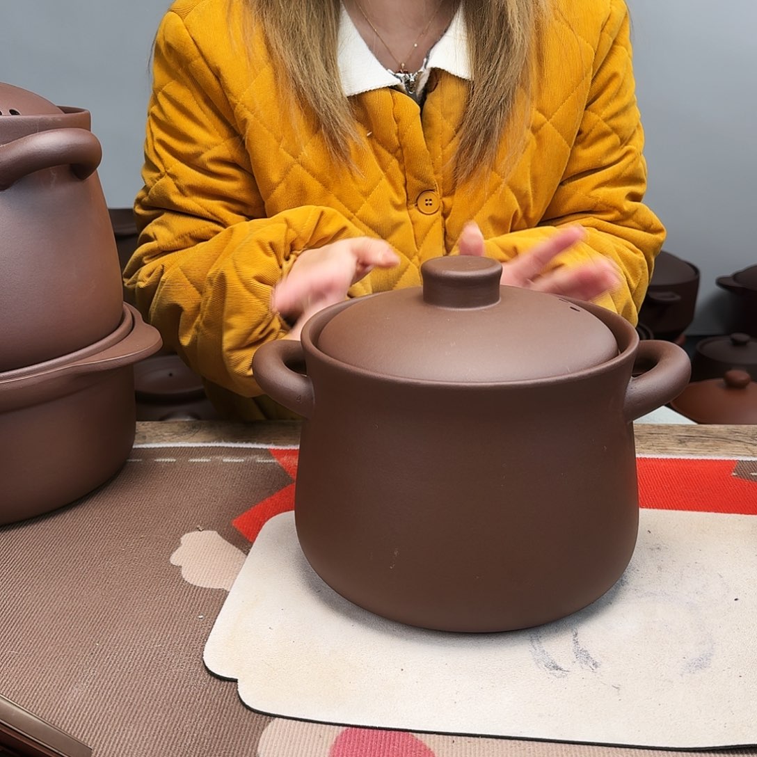 紫砂砂锅4升微微微瑕
