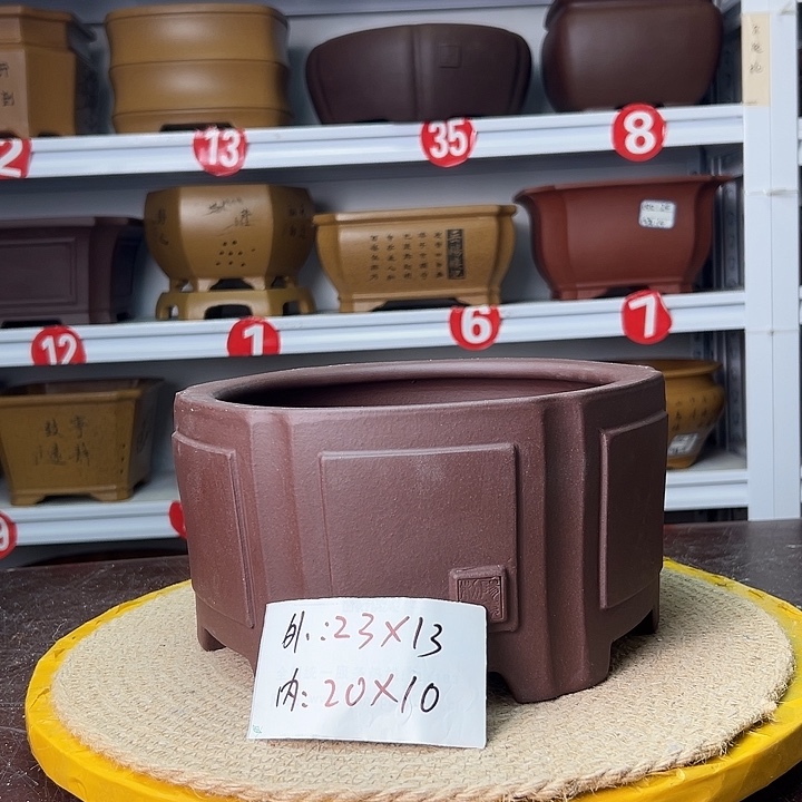 紫砂花盆蛇年大吉