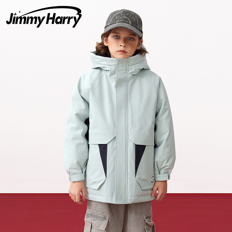 吉米妈【无尽冬日】中大童极寒羽绒服防水中长款防风加绒加厚DY2573