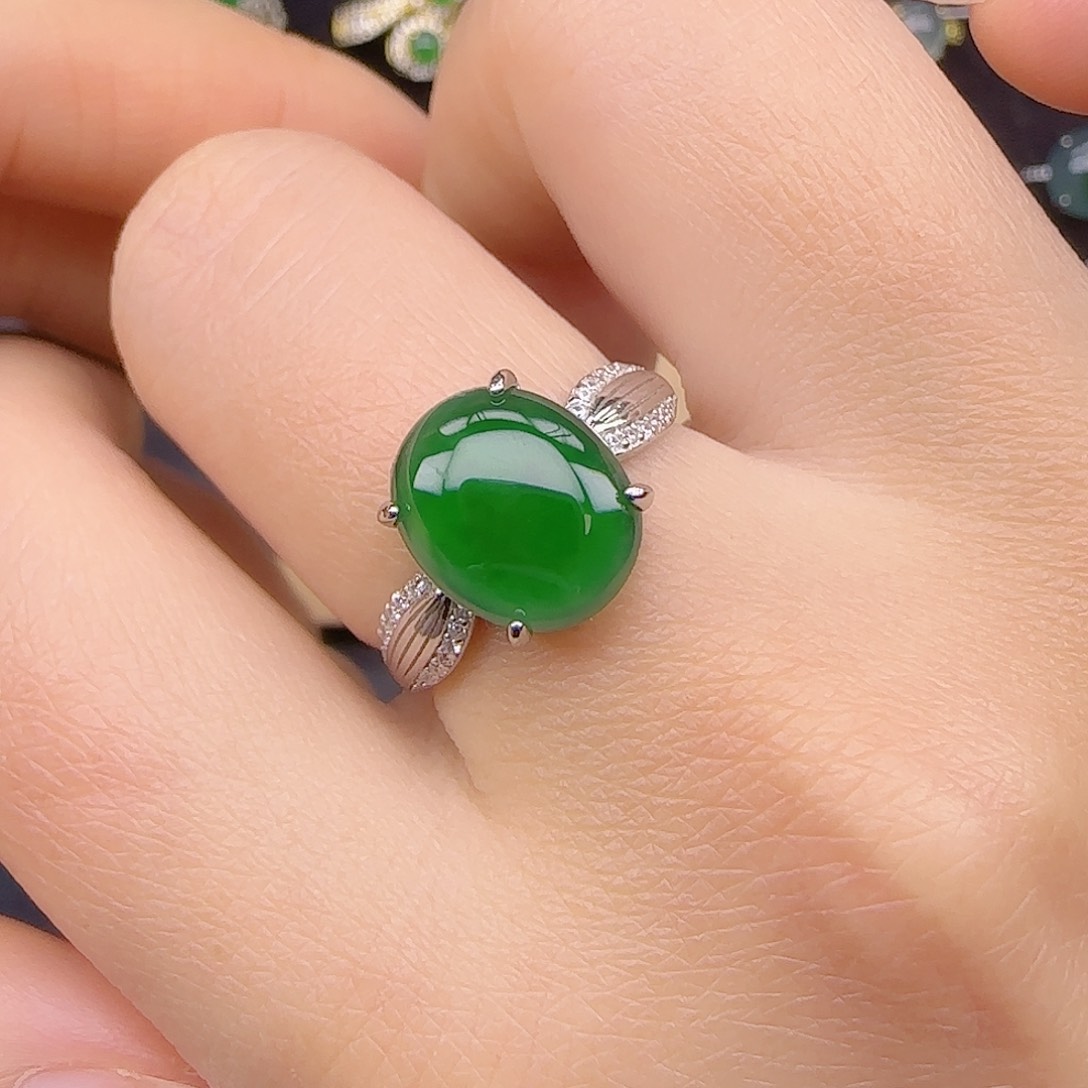 银S925镶嵌戒指翡翠