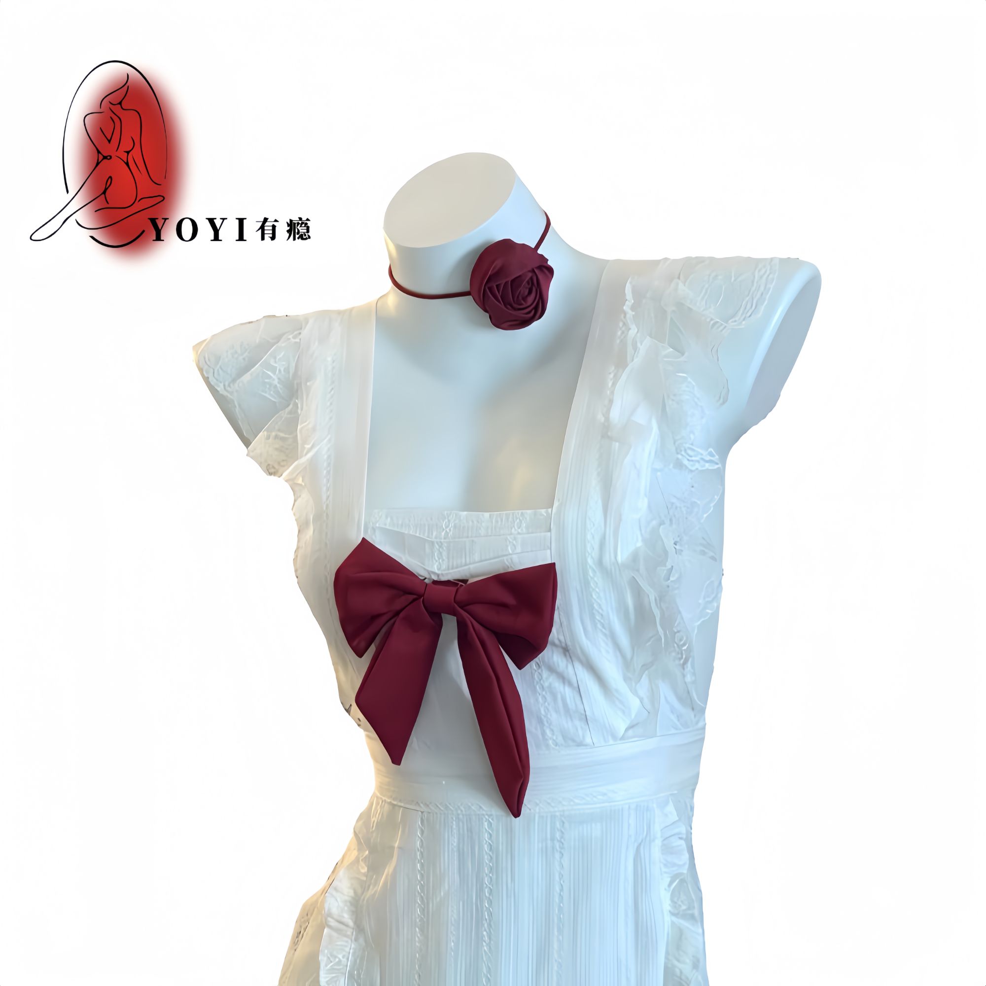 『有瘾YOYI』雪里娇 修身显瘦法式复古蕾丝睡衣家居服