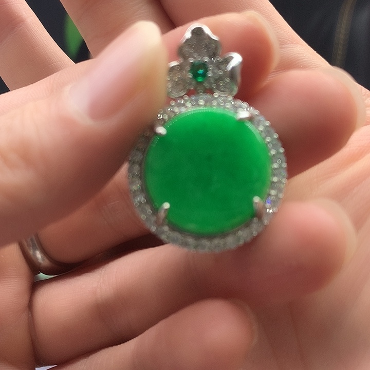 翡翠银S925镶嵌颈饰