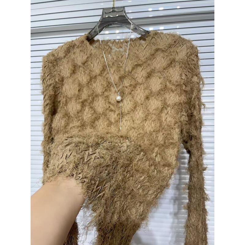 niuniu褶衣（毛绒vv）三宅新款时尚显瘦贵气打底秋冬打底衫