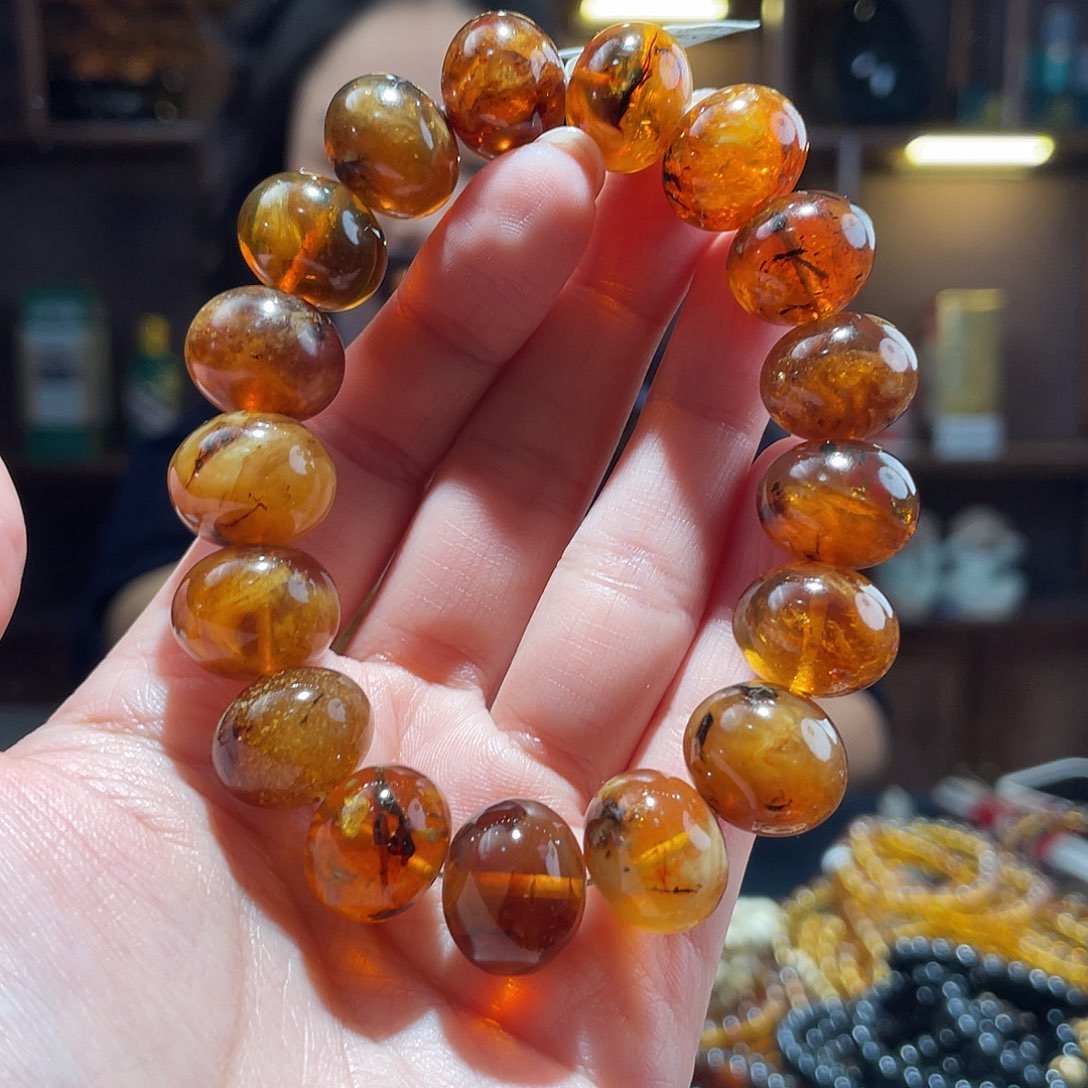 琥珀手链未镶嵌家****～15m蜜蜡