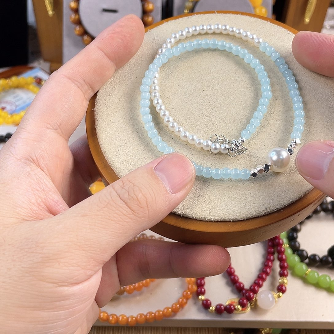 针钠钙石手饰银S925镀金镶嵌