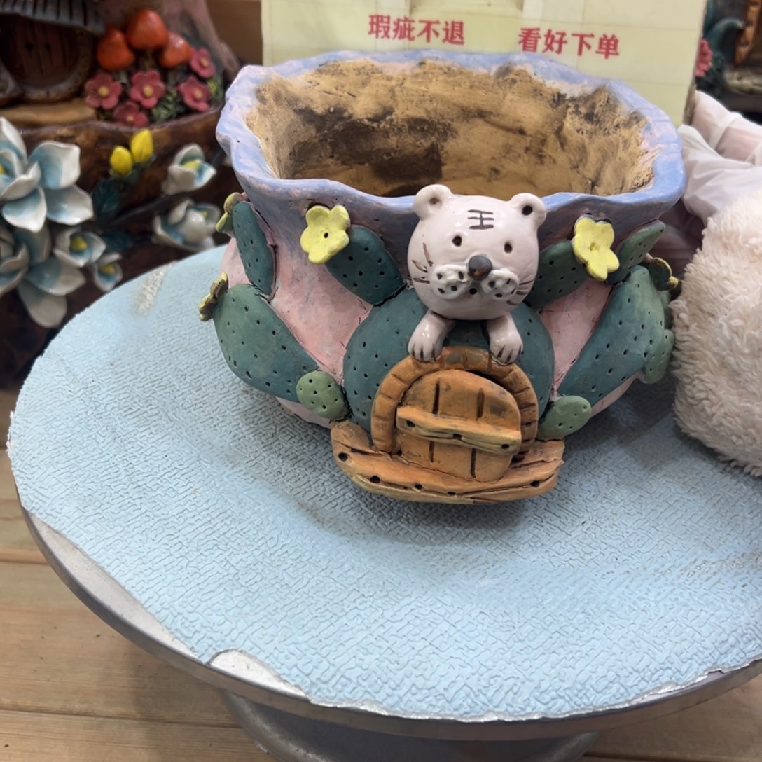 红陶陶然微瑕多肉花盆