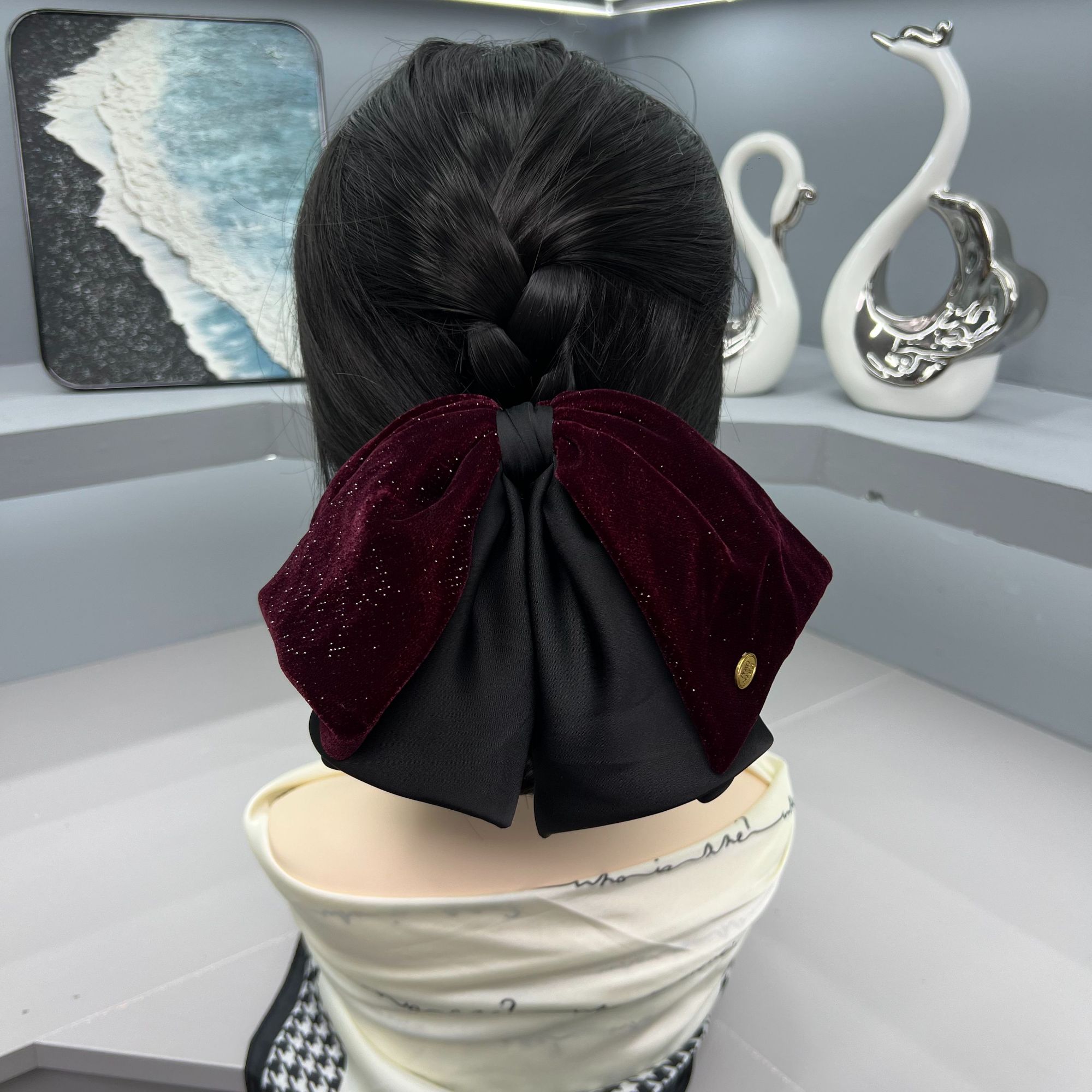 法式抓夹森系发夹发饰百搭饰品轻奢气质时尚发卡红色纯手工头饰