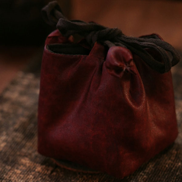 停留-红云纱杯袋-手工-茶道-茶具-茶器