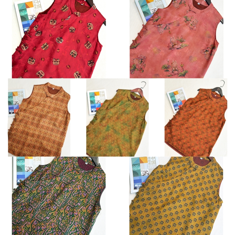 新中式背心上衣合集 玲珑娇真丝香云纱国风背心无袖夏季休闲时尚