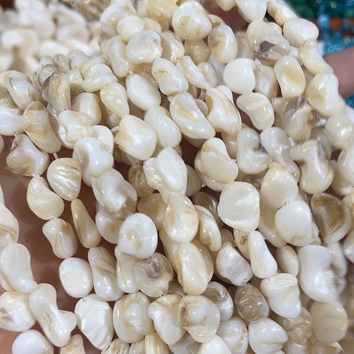 玛瑙/玉髓合金珠宝半成品3条白色小号巴洛克牙子
