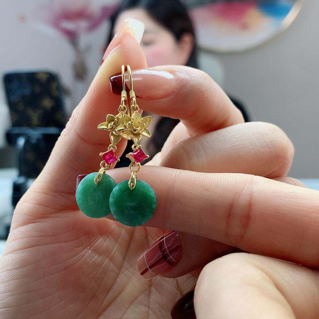 【闪购商品】翡翠耳饰银S925镶嵌，